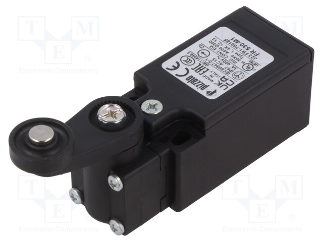Limit switch; lever R 35mm, plastic roller Ø18mm; NO + NC; 10A