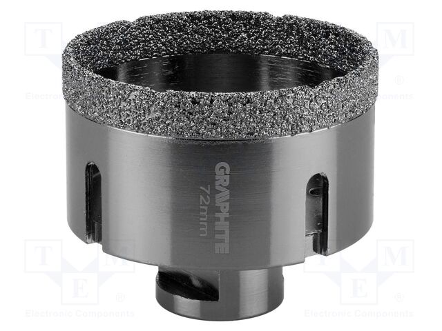 Diamond hole saw; 72mm; glaze,ceramic tile; Thread: M14