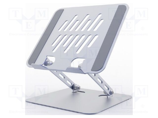 Stand; 10kg; 11÷15.6"; silver; aluminium; 240x215x60mm; laptop