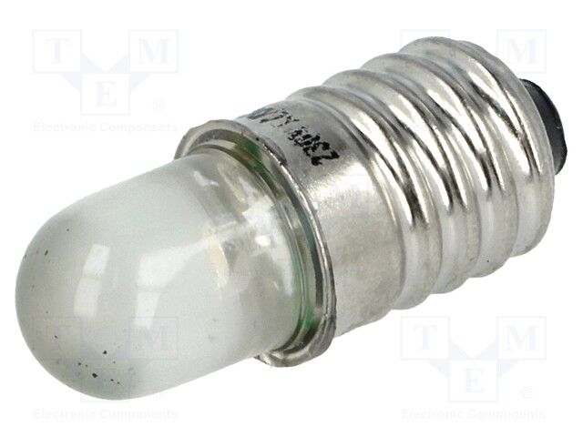 LED lamp; white; E10; 230VAC; 1100÷1600mcd