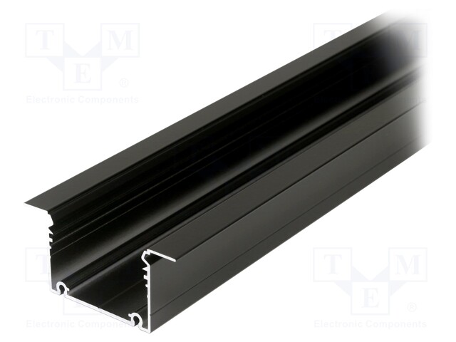 Profiles for LED modules; recessed; black; L: 2m; aluminium