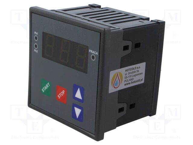 Timer; Range: 1s÷999s; NO x2; 230VAC; panel; OUT 1: 230VAC/5A; HCRT