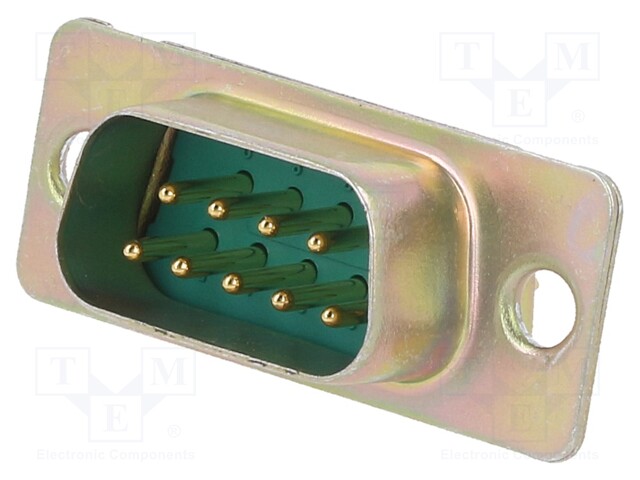 D Sub Connector, Standard, Plug, DM HE501 Series, 9 Contacts, DE, Solder Cup