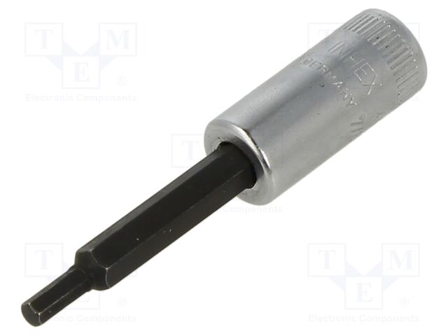 Socket; hex key,socket spanner; HEX 7/64"; 1/4"; 55mm; 44A