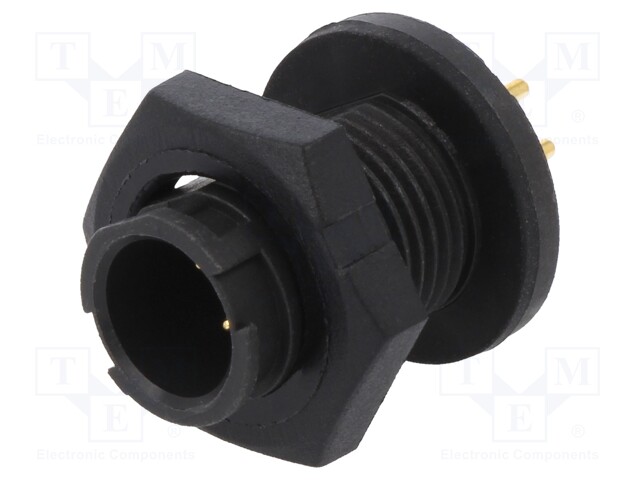 Connector: circular; Series: EN2; socket; male; THT; PIN: 2; 7A; IP68