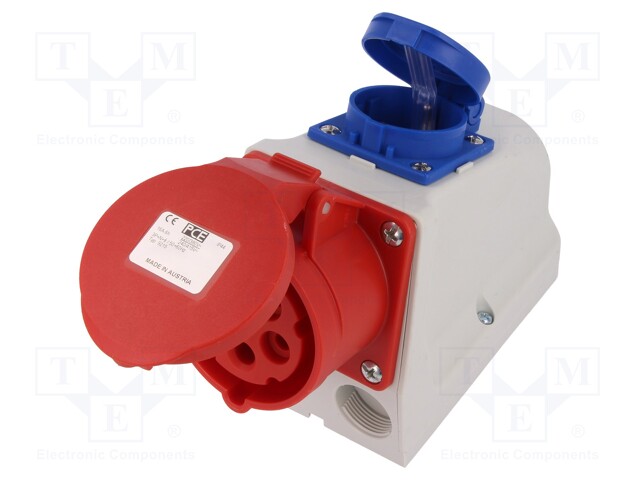 Connector: AC supply 3-phase; socket; female; 16A; 400VAC; Schuko