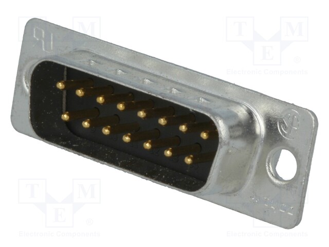 D-Sub; PIN: 15; plug; HD 20; male; soldering; for cable; gold flash