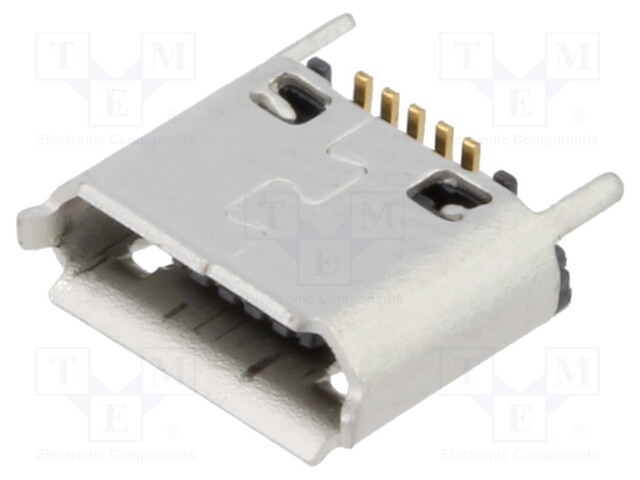 Socket; USB B micro; SMT; PIN: 5; vertical; USB 2.0; 1.8A