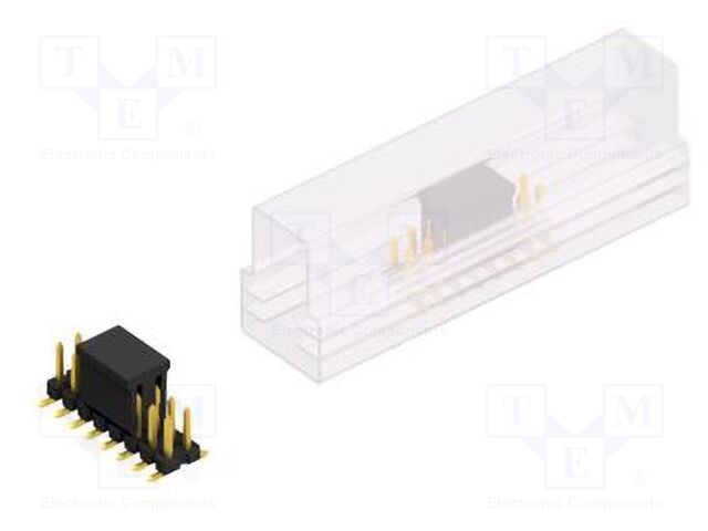 Connector: pin strips; pin header; male; PIN: 16; 2.54mm; SMT; 2x8