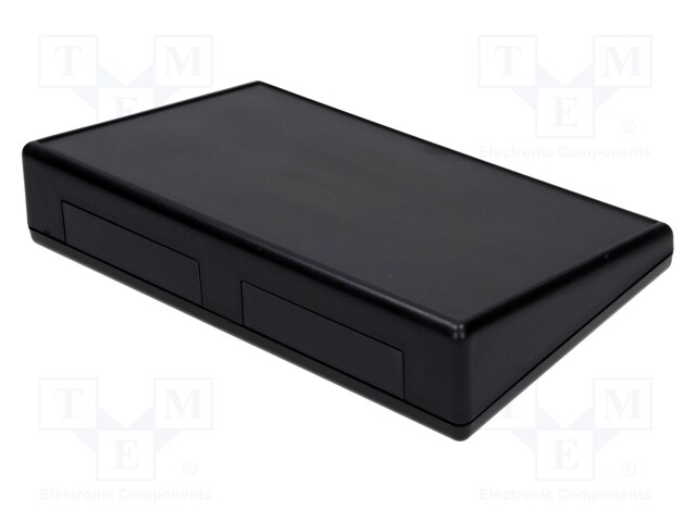 Enclosure: desktop; 1599; X: 140mm; Y: 220mm; Z: 46.5mm; ABS; black