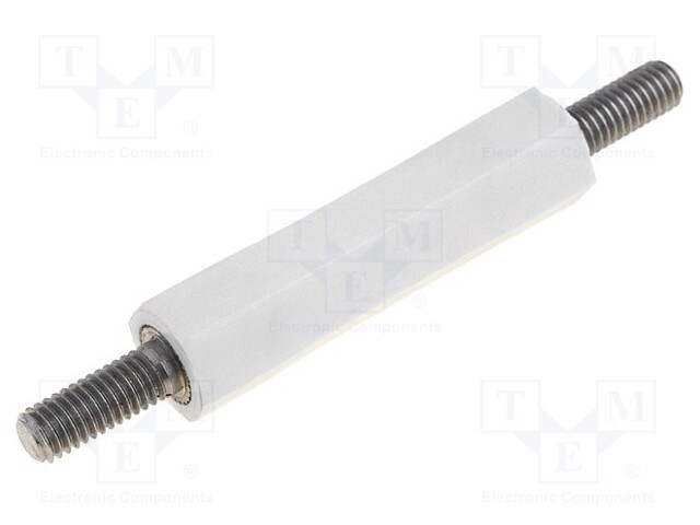 Insulating sleeve; hexagonal; M3; L: 65mm; Spanner: 6mm; UL94V-2