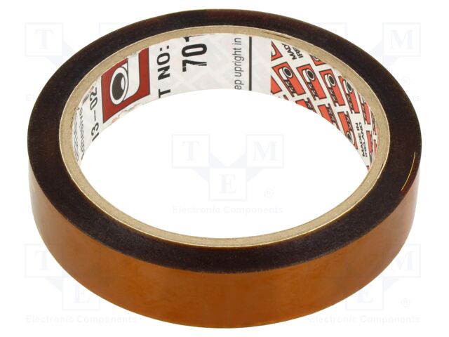 Tape: electrical insulating; W: 19mm; L: 33m; Thk: 0.6mm; brown; 50%