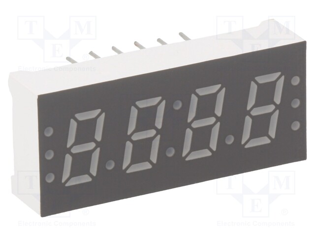 Display: LED; 7-segment; 7.6mm; 0.3"; No.char: 4; red; 24÷48mcd