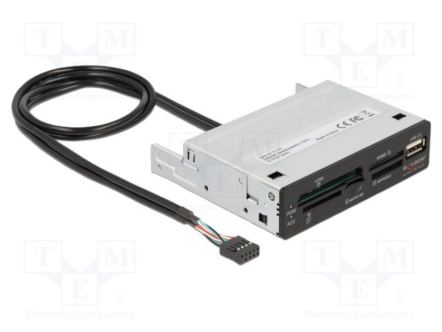 Card reader: memory; USB 2.0; hot swapping,PnP; black; 480Mbps