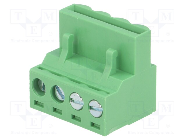 Pluggable terminal block; 5mm; ways: 4; angled 90°; plug; female