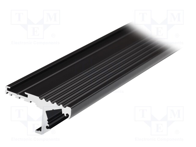 Profiles for LED modules; edge; black; L: 1m; aluminium; anodized