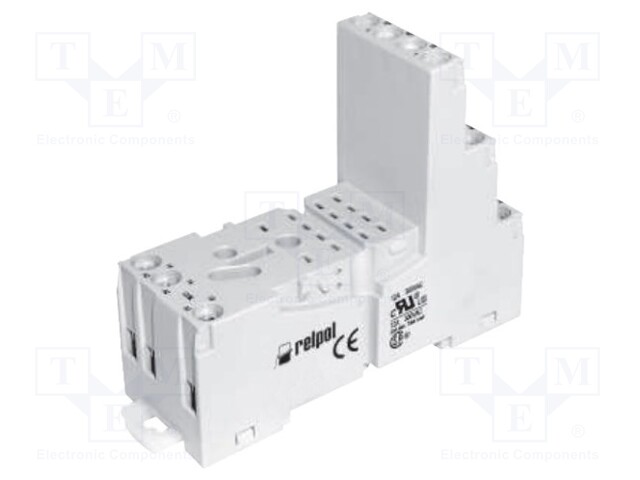 Socket; PIN: 8; 12A; 300VAC; Mounting: DIN,on panel; Series: R2,R2N