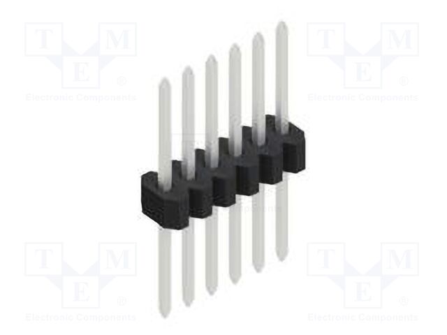 Connector: pin strips; pin header; male; PIN: 6; 1.27mm; THT; 1x6
