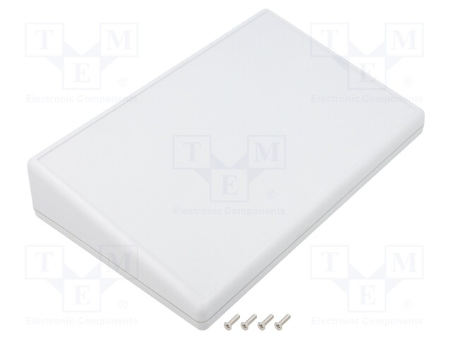 Enclosure: desktop; 1599; X: 220mm; Y: 140mm; Z: 46mm; ABS; grey; IP54