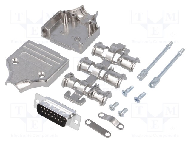 D-Sub; PIN: 15; plug; male; turned contacts; straight; soldering