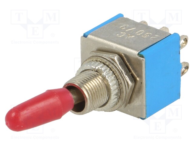 Switch: toggle; Pos: 2; DPDT; ON-ON; 3A/250VAC; Leads: for soldering