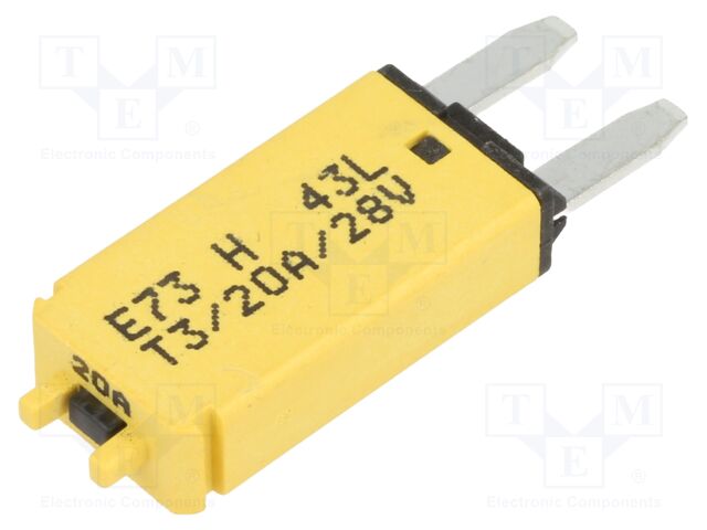 Fuse: resettable; 20A; 28VDC