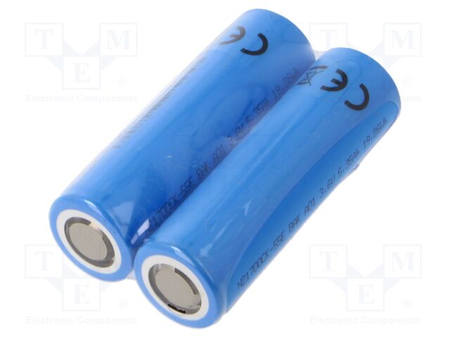 Re-battery: Li-Ion; 21700; 3.6V; 5500mAh; Ø21.45x70.75mm; 10.7A