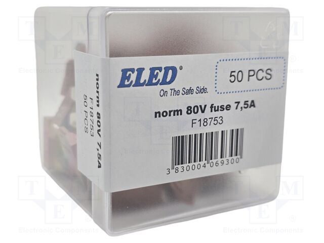 Fuse: fuse; 7.5A; 80VDC; automotive; 19mm; 19x5.1x20mm