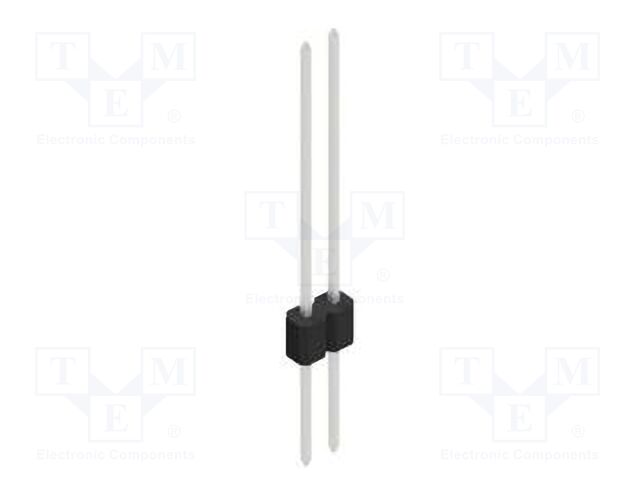 Connector: pin strips; pin header; male; PIN: 2; 1.27mm; THT; 1x2