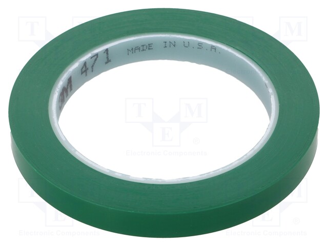 Tape: marking; green; L: 33m; W: 12mm; Thk: 0.13mm; 2.5N/cm; 130%