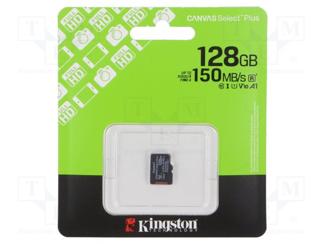 Memory card; microSD; R: 150MB/s; Class 10 UHS U1; 128GB; -25÷85°C