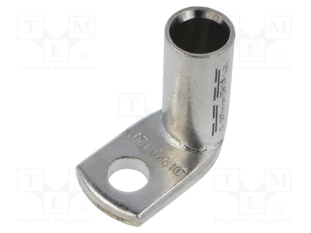 Tip: ring tube; M12; 120mm2; crimped; for cable; angled 90°; tinned