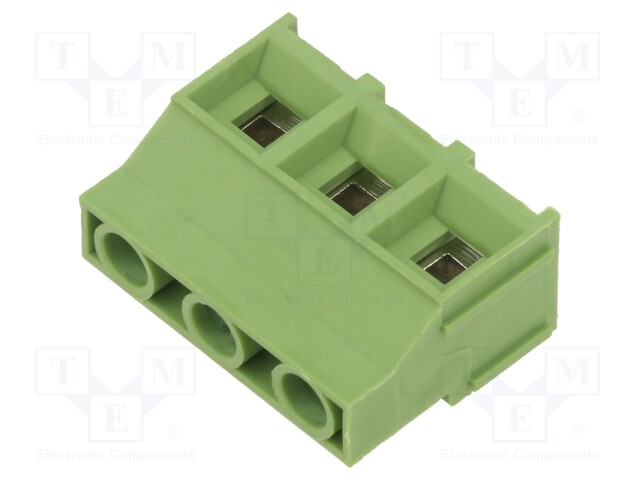 PCB terminal block; angled 90°; 9.5mm; ways: 3; on PCBs; terminal