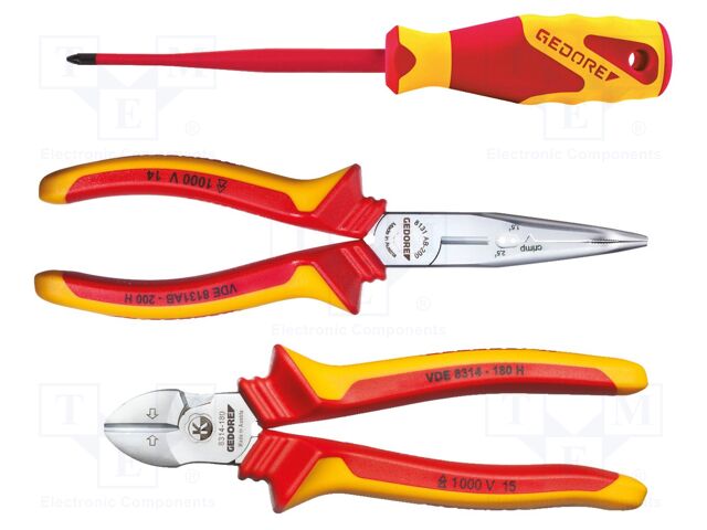 Kit: pliers and screwdrivers; insulated; 8pcs.