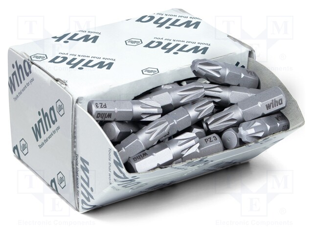 Screwdriver bit; Pozidriv®; PZ3; Overall len: 25mm; 50pcs.