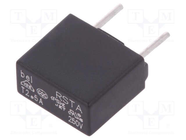 Fuse: fuse; time-lag; 2.5A; 250VAC; 63VDC; 8,4x4x7,8mm; Package: bag