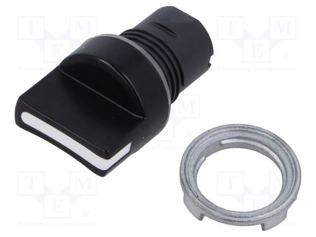 Switch: rotary; 22mm; Stabl.pos: 1; black; none; IP65; prominent