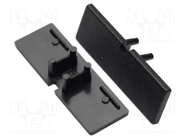 Cap for LED profiles; black; ABS; Application: BACK10
