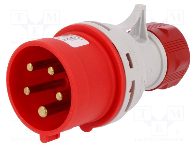 Connector: AC supply 3-phase; plug; male; 16A; 400VAC; IEC 60309