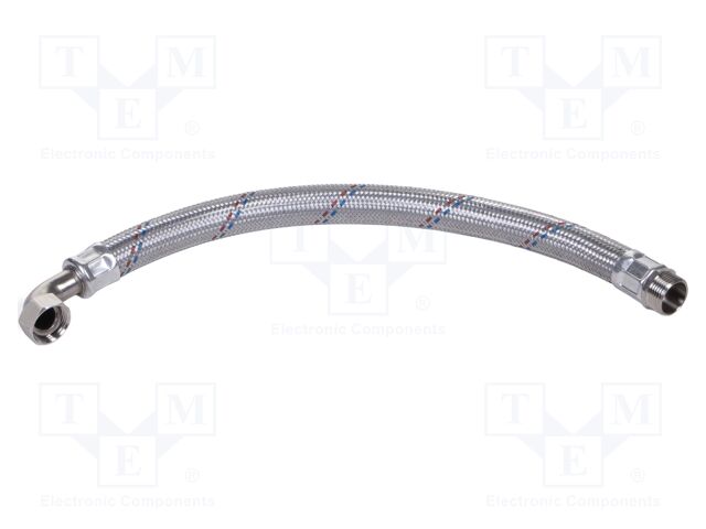 Angled anti-vibration hose; 0.6m; Hydraulic connection: 1"