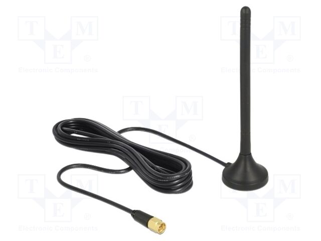 Antenna; GSM,LTE,UMTS,inner,external; black; SMA; magnetic; male
