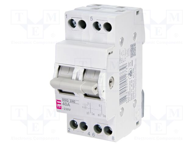Mains-generator switch; Poles: 4; 230/400VAC; 40A; IP20
