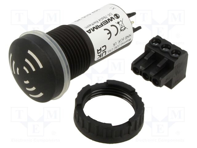 Buzzer; 12÷24VDC; 12÷24VAC; 60dB(d=1m); IP65; Ø22.5mm