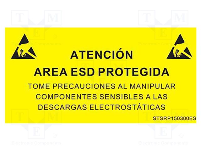 Information board; ESD; 300x150mm; black,yellow; Language: ES