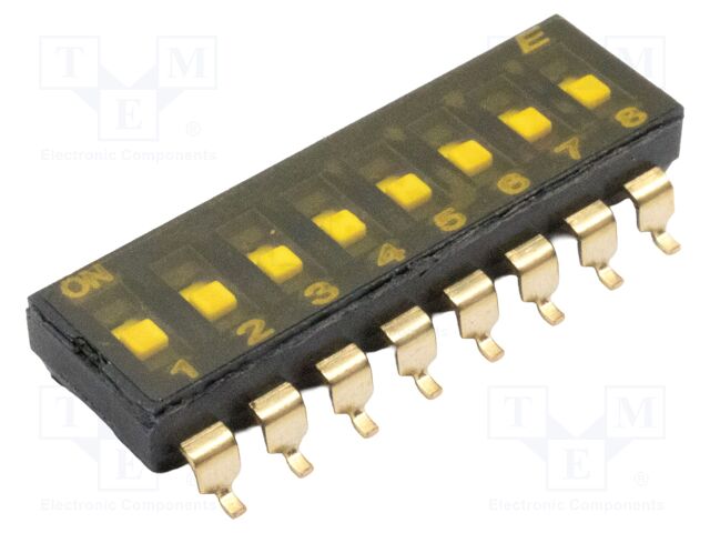 Switch: DIP-SWITCH; Poles number: 8; ON-ON; 0.025A/24VDC; Pos: 2/8