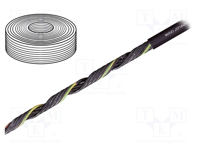 Wire: control cable; chainflex® CF890; 7G1,5mm2; PUR; black; Cu