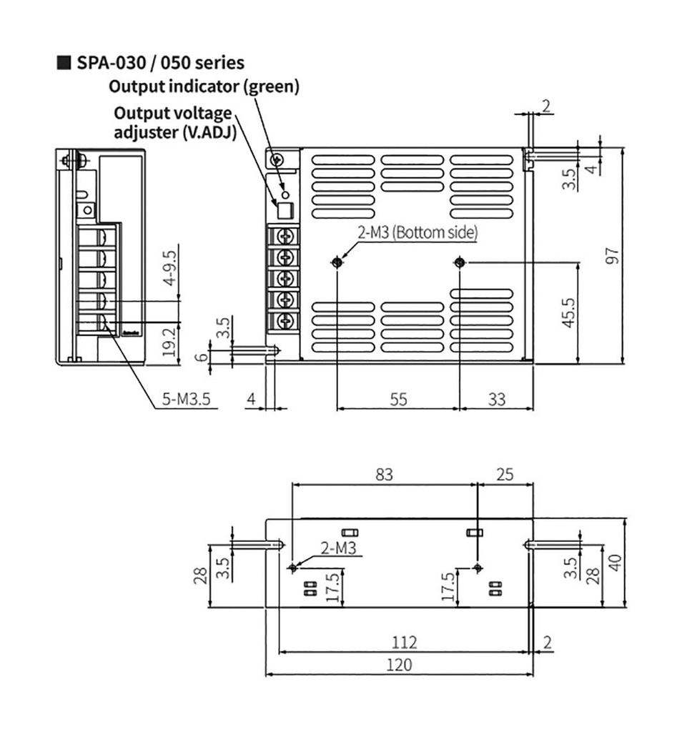 Power supply: switched-mode; for building in; 50W; 5VDC; 10A; 60%