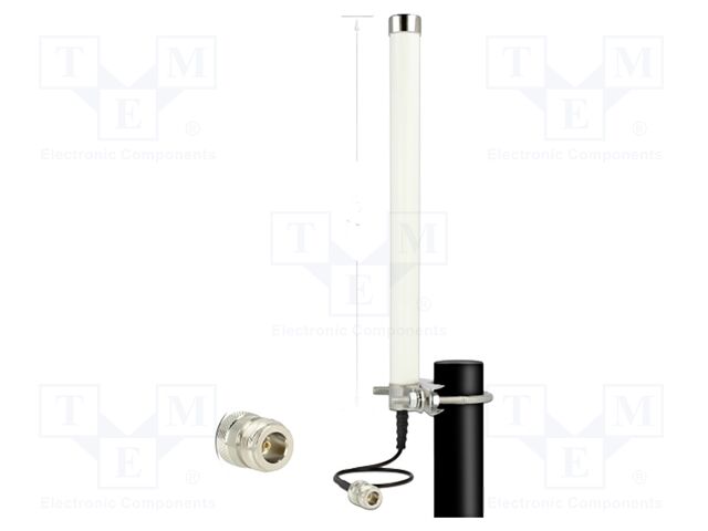 Antenna; GSM,LTE,UMTS,inner,external; white; N; pole clamp; 100W