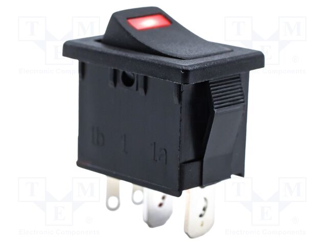 SWITCH, ROCKER, SPST, 15A, 125VAC, BLACK