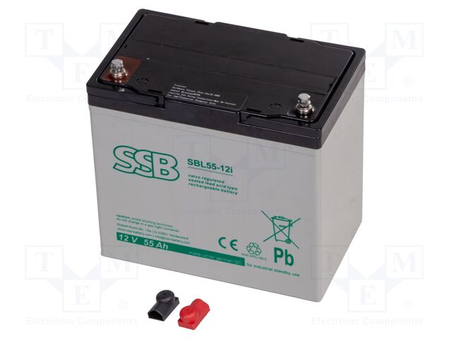 Re-battery: acid-lead; 12V; 55Ah; AGM; maintenance-free